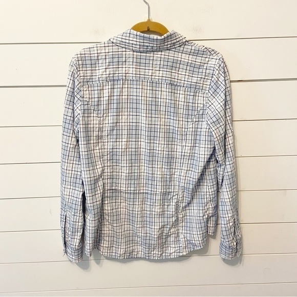 L.L Bean | Nylon Plaid Button Down Top Size Medium - Picture 2 of 13